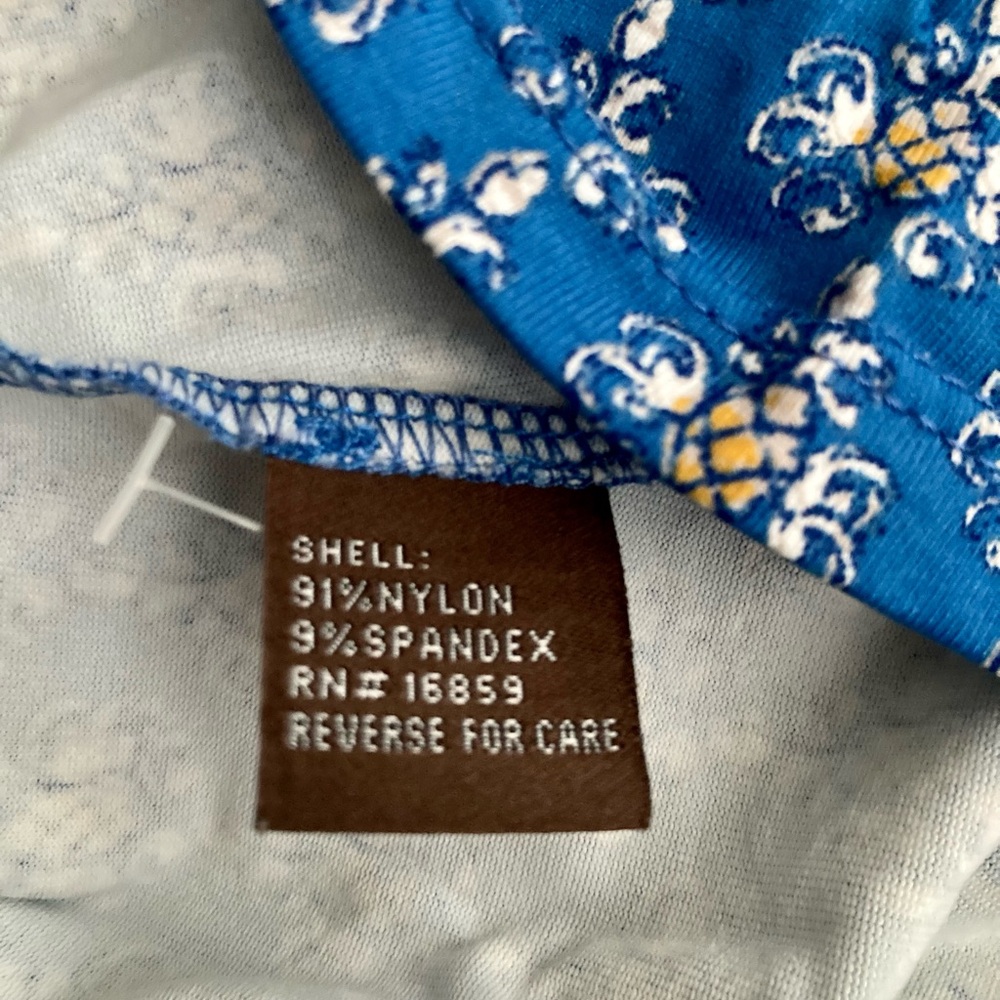 J. McLaughlin EUC Catalina Cloth Blue/Yellow Pineapple Button Popover Shirt Sz S - Picture 13 of 16
